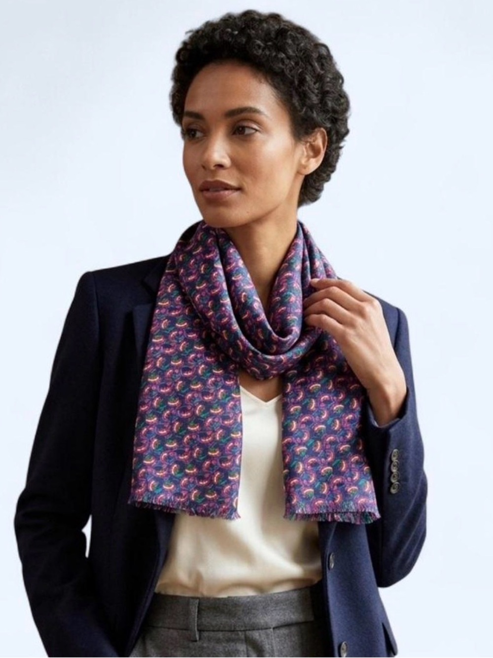 Elegant Purple Patterned Women’s Scarf